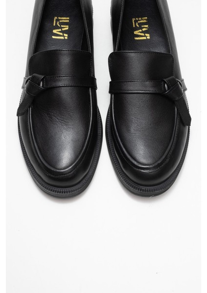 Galea Siyah Cilt Tokalı Hakiki Deri Kadın Loafer Ayakkabı fiyatları