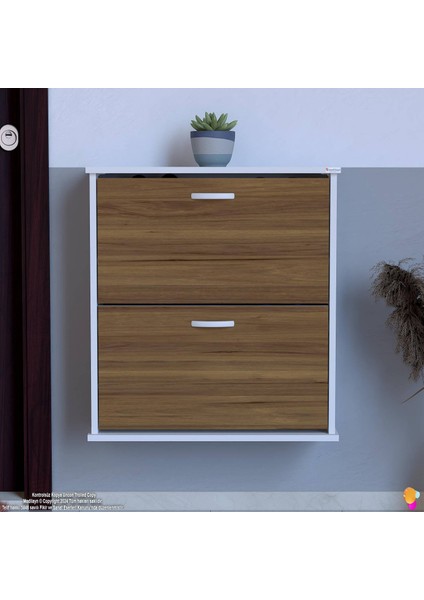 UMAY Asma Kapı Önü 72 x 78 x 25,5 cm’ lik 2 Düşer Kapak 4 Göz Raf Bölmeli Ayakkabılık fırsatları