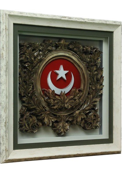 El Işçiliği Ay Yıldız Kağıt Rölyef Tablo 66X66 cm - 6331 fiyatları