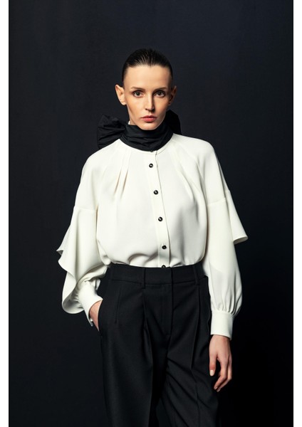 Boyun Bağlamalı Bluz 26W10847 fiyatları