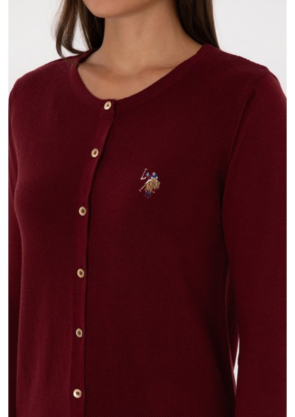 Kadın Bordo Hırka (Triko) 50307737-VR014