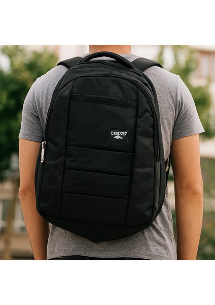 Unisex Okul Sırt Çantası Laptop Bölmeli Ergonomik, Çok Gözlü Su Geçirmez 105 Siyah fırsatları