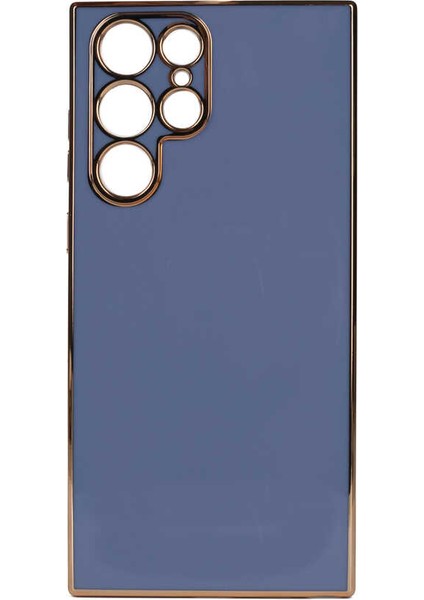 Galaxy S22 Ultra Kılıf Gold Köşeli Renkli Kırılmaz Esnek Silikon Bark Kapak