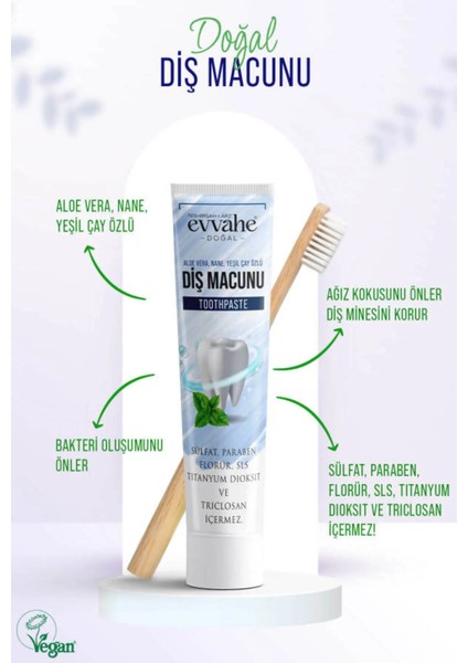 Diş Macunu 90 g Bitkisel Tam Koruma Aloe Vera Ferah Aromalı SLS ve Florür İçermez modelleri