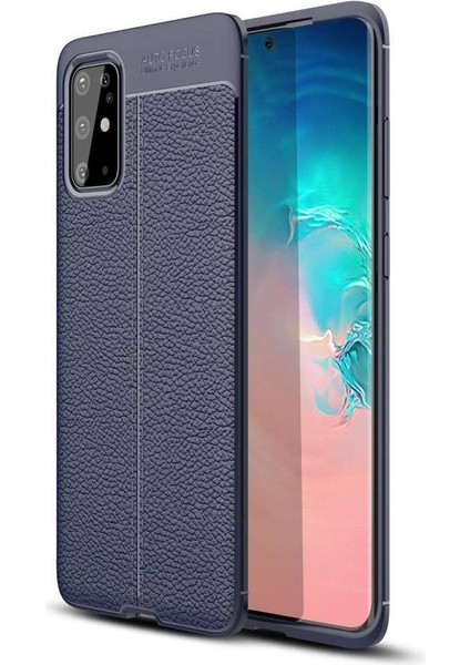 Samsung Galaxy S20 Plus Deri Görünümlü Silikon Lacivert