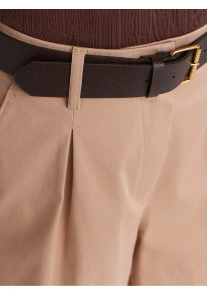 72154 Lyocell Karışımlı Chino Şort-Koyu Bej modelleri