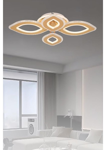 008-4 Sarı Dimmer Kumandalı LED Avize