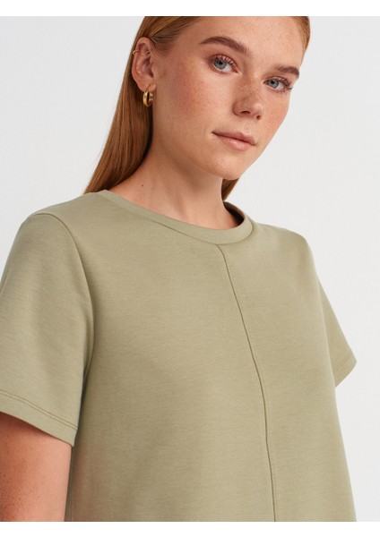 91523 Kısa Kollu Mini Elbise-Çağla modelleri