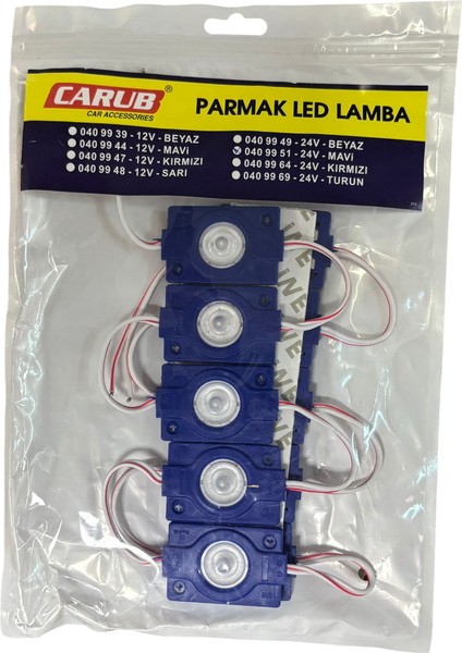 Parmak Lamba Tek Lens Mavi 10'lu 24V Br 040 99 51
