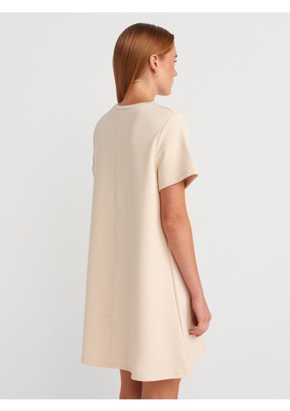 91523 Kısa Kollu Mini Elbise-Taş fiyatları