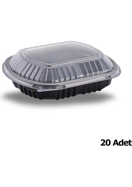 Şeffaf Kapaklı Sıcak Soğuk Isıya Dayanıklı Yemek Salata Kabı Kutusu - Kare - 21X25 Cm. - 50 Adet fiyatları