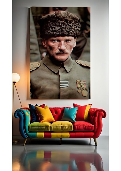 Atatürk Portre Ev Duvar Salon Güzellik Salonu Ofis Dükkan Dekarasyon Kanvas Tablo