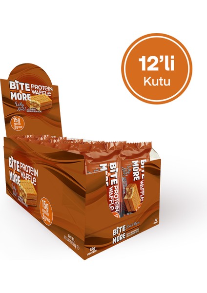 Bite & More Protein Waffle - Fındıklı (55g x 12 Adet)