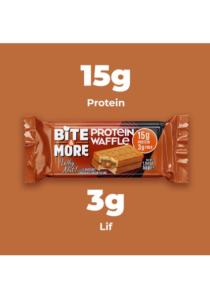 Bite & More Protein Waffle - Fındıklı (55g x 12 Adet) fiyatları