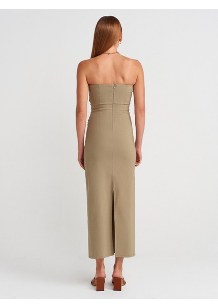 91368 Straplez Midi Elbise-Çağla fiyatları