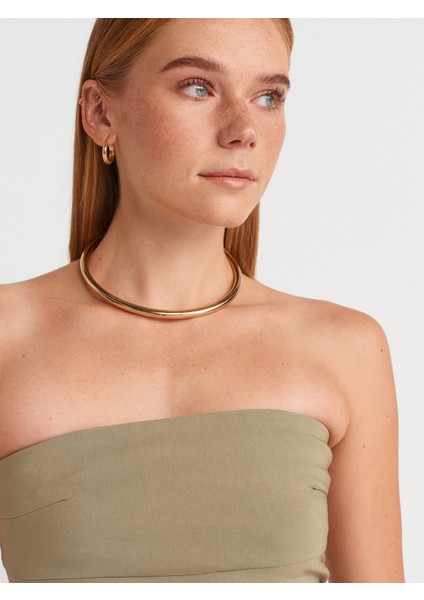 91368 Straplez Midi Elbise-Çağla modelleri