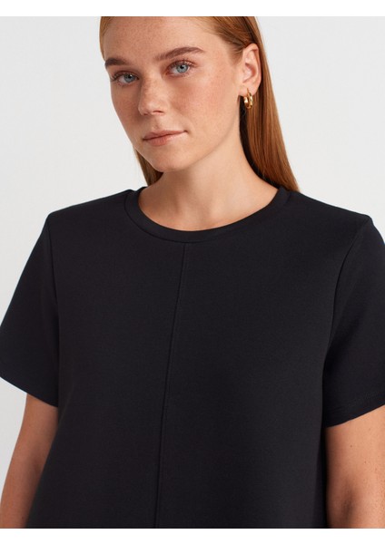 91523 Kısa Kollu Mini Elbise-Siyah modelleri