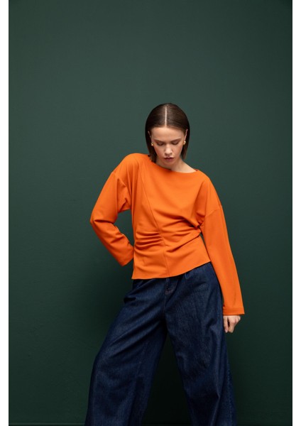 Asimetrik Büzgülü Bluz 26W10848