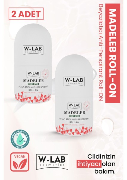Madeleb Roll-On Beyazlatıcı Antiperspirant Unisex 2×50 ml Centella Arbutinli Dermatolojik Testli fiyatları