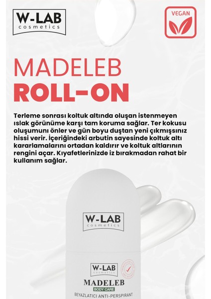 Madeleb Roll-On Beyazlatıcı Antiperspirant Unisex 2×50 ml Centella Arbutinli Dermatolojik Testli indirimleri