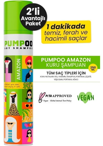 Kuru Şampuan - Amazon 200 ml x 2 Adet