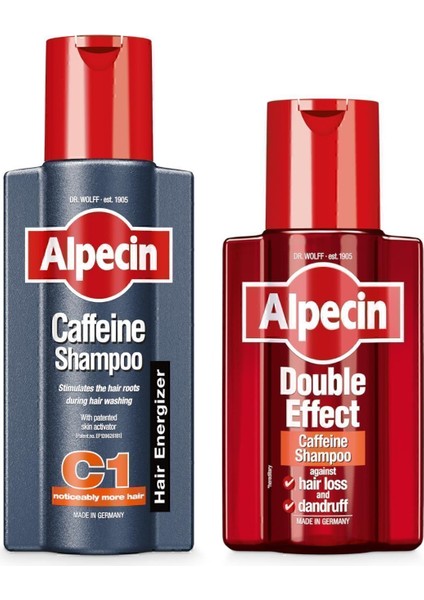 Caffeine C1- Şampuan + Doubleeffect Caffeine &kepek Karşıt Şampuan 250ML