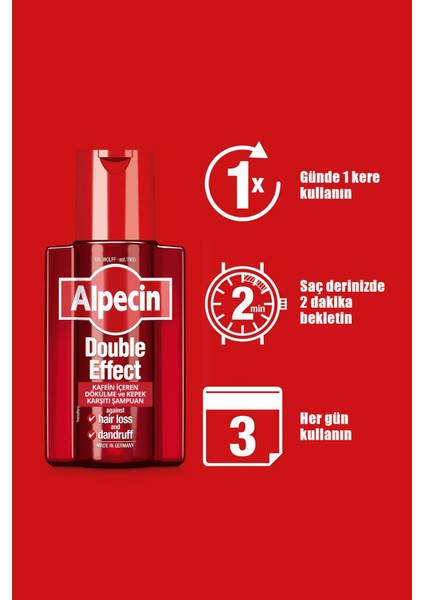 Caffeine C1- Şampuan + Doubleeffect Caffeine &kepek Karşıt Şampuan 250ML