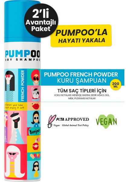 Kuru Şampuan - French Powder 200 ml x 2 Adet