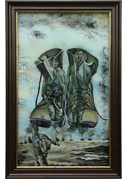 El Işçiliği Cam Boyama Tablo 37X57 cm - 6328