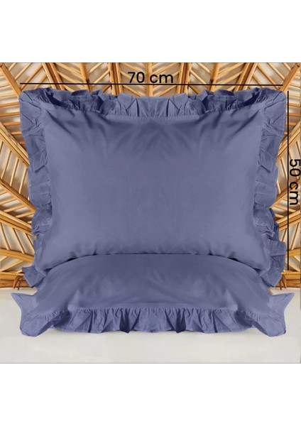 Soft Basic Fırfırlı 2'li Yastık Kılıfı - Lacivert - 50X70 cm indirimleri