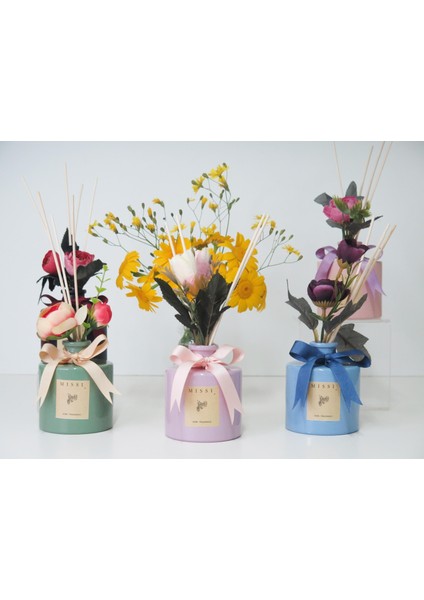 200 ml Çiçek Aksesuarlı Mavi Şişe Yasemin Sandal Oda Kokusu fiyatları