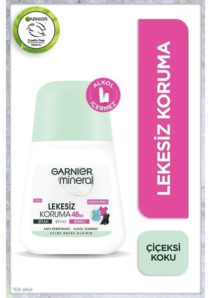 Roll-On Mineral Lekesiz Koruma Ferah Koku Unisex 3x50 ml - 48 Saat Etkili, Leke Önleyici ve Giysi Dostu indirimleri