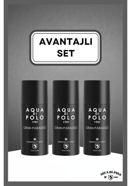 Gran Paradiso Erkek Sprey Deodorant Okyanus Greyfurt Kokulu 3×150 ml Uzun Süreli Koruma fiyatları