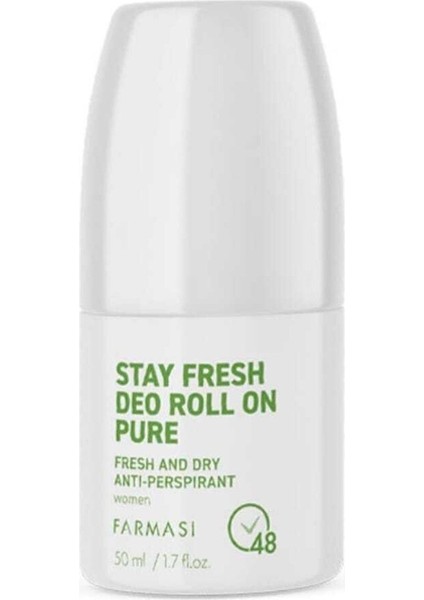 Stay Fresh Kadın Roll-On Deodorant 50 ml - Doğal Aroma, Pudrasız, 48 Saat Süreyle Etkili, Hızla Kuruyan, Alkol ve Paraben İçermeyen fiyatları