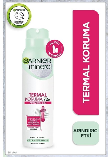Mineral Termal Koruma Sprey Deodorant - Ferah ve Uzun Süre Kalıcı Koku, Kadınlar İçin, 72 Saat Etkili, Hızla Kuruyan, Alkol İçermez, 150 ml fırsatları