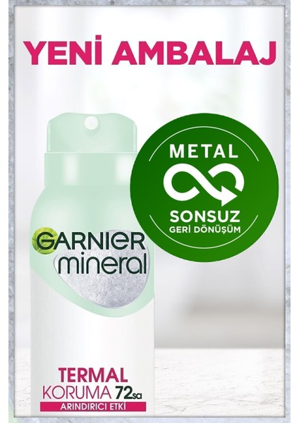 Mineral Termal Koruma Sprey Deodorant - Ferah ve Uzun Süre Kalıcı Koku, Kadınlar İçin, 72 Saat Etkili, Hızla Kuruyan, Alkol İçermez, 150 ml