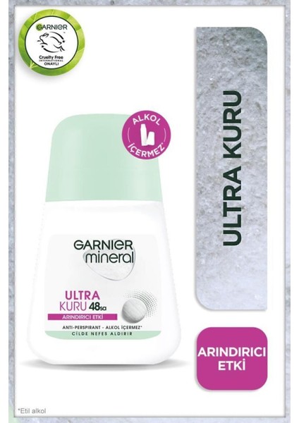 Ultra Kuru Roll-On Deodorant - 48 Saat Etkili, Kadınlar İçin, 3 Adet 50 ml, Alkol İçermez, Cilde Nefes Aldırır modelleri