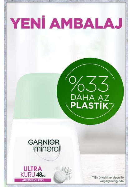 Ultra Kuru Roll-On Deodorant - 48 Saat Etkili, Kadınlar İçin, 3 Adet 50 ml, Alkol İçermez, Cilde Nefes Aldırır
