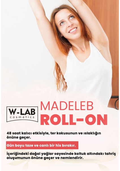 Madeleb Unisex Ferah Koku ve Beyazlatıcı Roll-On Anti-Perspirant 50 ml - Ter ve Koku Giderici Özellikleriyle fırsatları