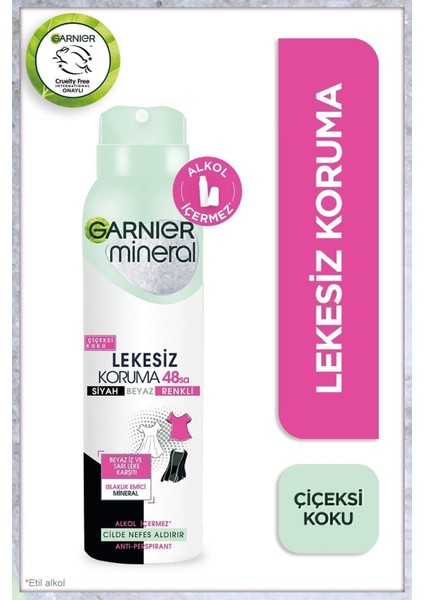 Mineral Sprey Deodorant - Lekesiz Koruma, Ferah Koku, Unisex, 150 ml × 3'lü Set, 48 Saat Süreli Etki fiyatları