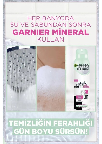 Mineral Sprey Deodorant - Lekesiz Koruma, Ferah Koku, Unisex, 150 ml × 3'lü Set, 48 Saat Süreli Etki indirimleri