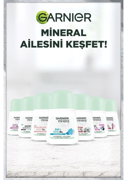 Mineral Roll-On Kadın Deodorant 50 ml Ferah Kokulu 72 Saat Etkili Pudrasız Hızlı Kuruma