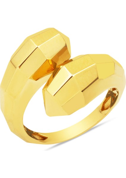 Twin 14 Ayar Altın Prizma Yüzük