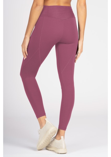 Gül Kurusu Yüksek Bel Arka Cepli Toprlayıcı Kadın Spor Taytı