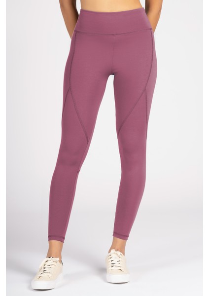 Gül Kurusu Yüksek Bel Arka Cepli Toprlayıcı Kadın Spor Taytı modelleri