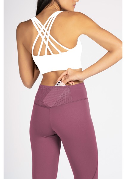 Gül Kurusu Yüksek Bel Arka Cepli Toprlayıcı Kadın Spor Taytı indirimleri
