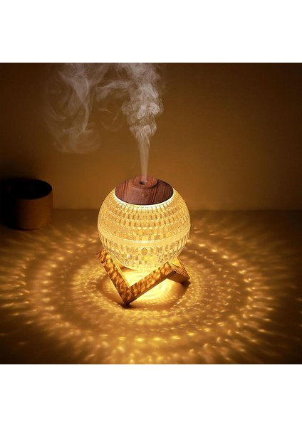 Kristal Küre Mini USB Nemlendirici & Gece Lambası – 7 Renk Led, Otomatik Kapanma, 350 ml Kapasiteli Hava Nemlendirme ve Aromaterapi Difüzörü