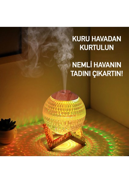 Kristal Küre Mini USB Nemlendirici & Gece Lambası – 7 Renk Led, Otomatik Kapanma, 350 ml Kapasiteli Hava Nemlendirme ve Aromaterapi Difüzörü modelleri