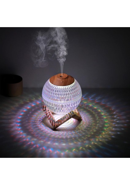 Kristal Küre Mini USB Nemlendirici & Gece Lambası – 7 Renk Led, Otomatik Kapanma, 350 ml Kapasiteli Hava Nemlendirme ve Aromaterapi Difüzörü