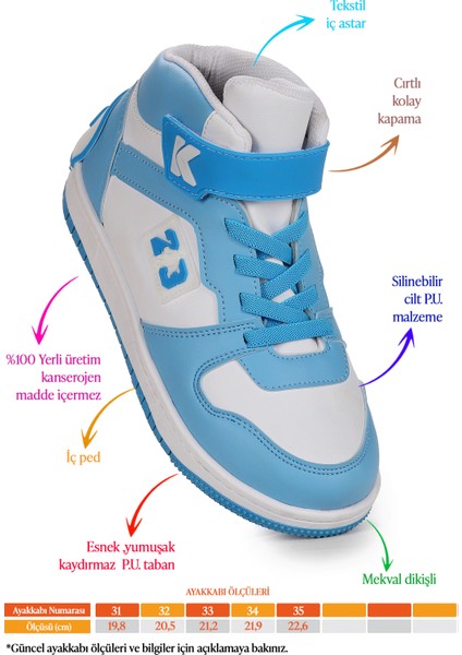 Carde Günlük Cırtlı Kız Çocuk Spor Ayakkabı Bebe Mavi fiyatları